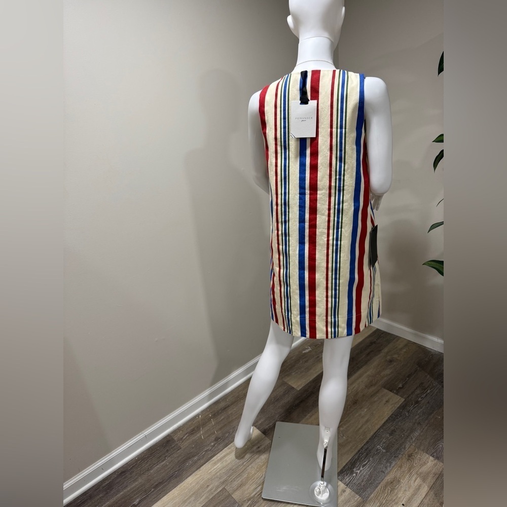 Pomander Place Kira Stripe Mini Dress XS NWT Cotton Lined Coastal Preppy Chic - Picture 8 of 10